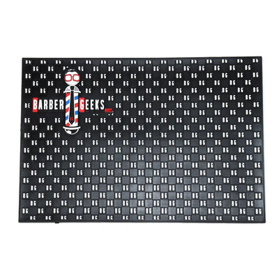 Black Barber Geeks Station Rubber Mat