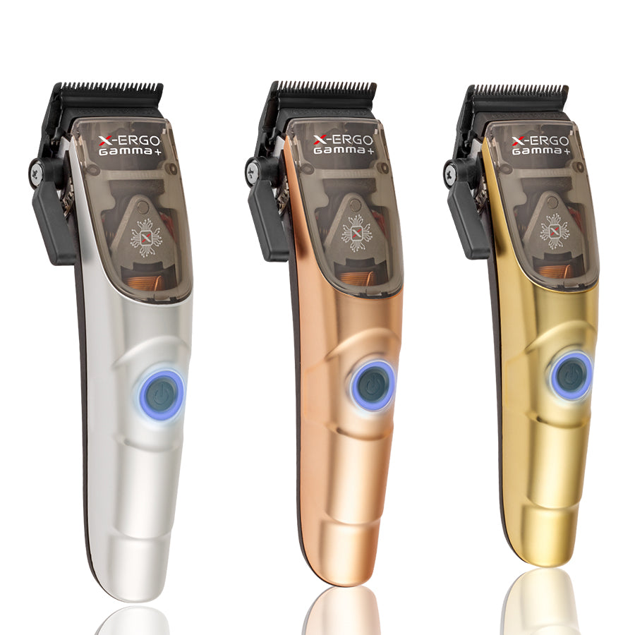 Gamma+ X-Ergo Professional Modular Clipper - Bronze, Silver, and Gold