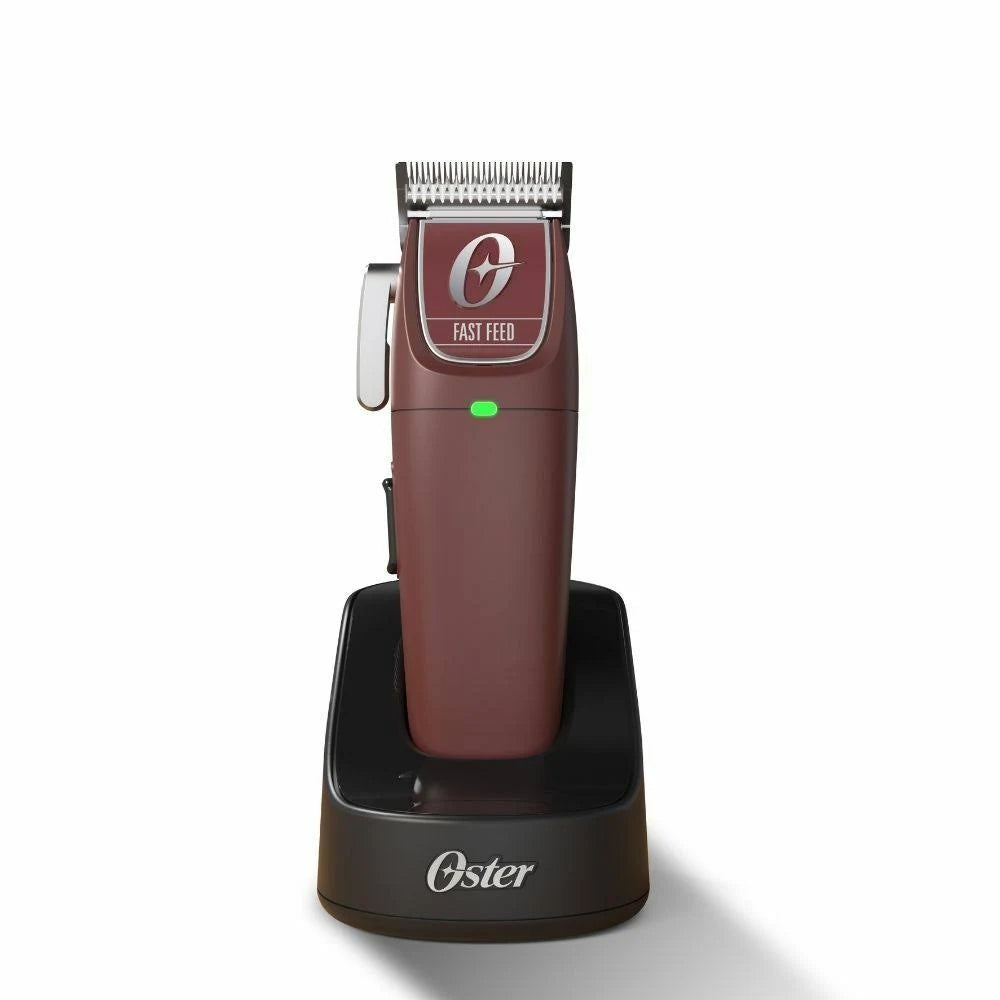 Oster Professional Fast Feed Cordless Clippers in Burgundy